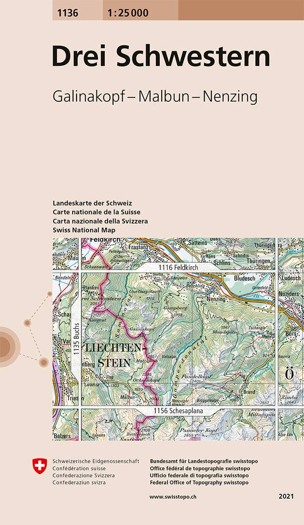 Swisstopo | 1136 Drei Schwestern - • WEBER VERLAG
