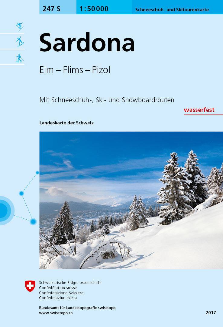 Swisstopo | 247S Sardona Schneesportkarte - • WEBER VERLAG