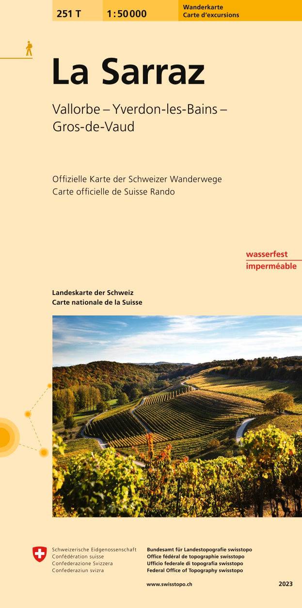 Swisstopo | 251T La Sarraz Wanderkarte - • WEBER VERLAG