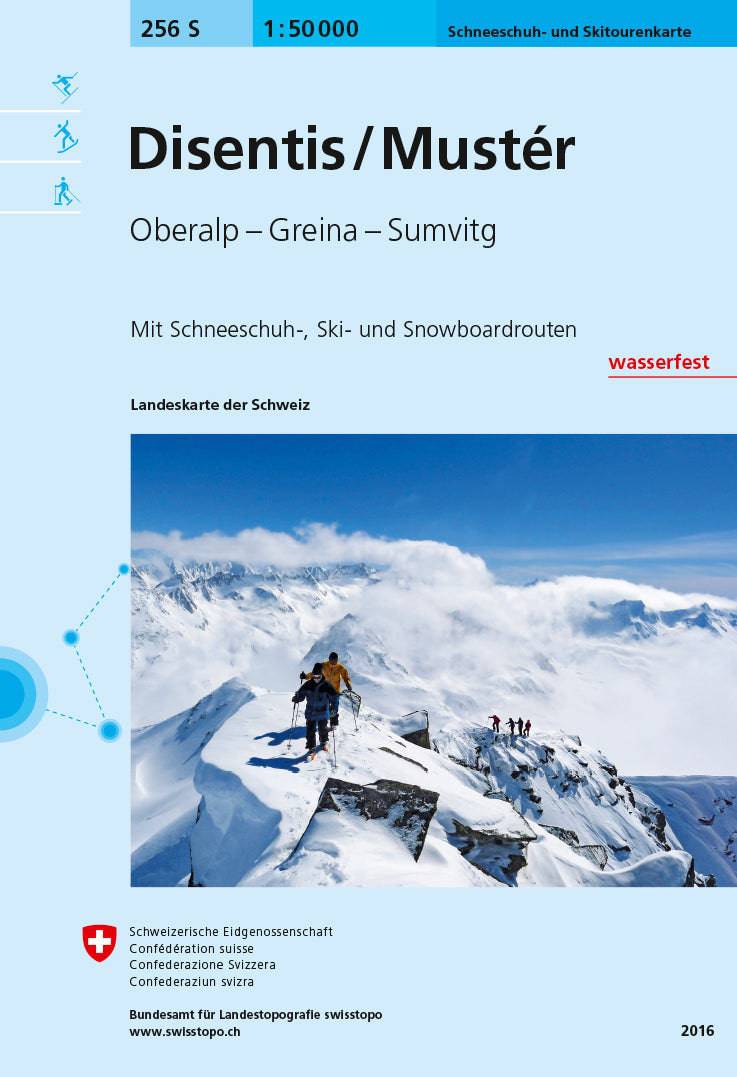 Swisstopo | 256S Disentis/Mustér Schneesportkarte - • WEBER VERLAG