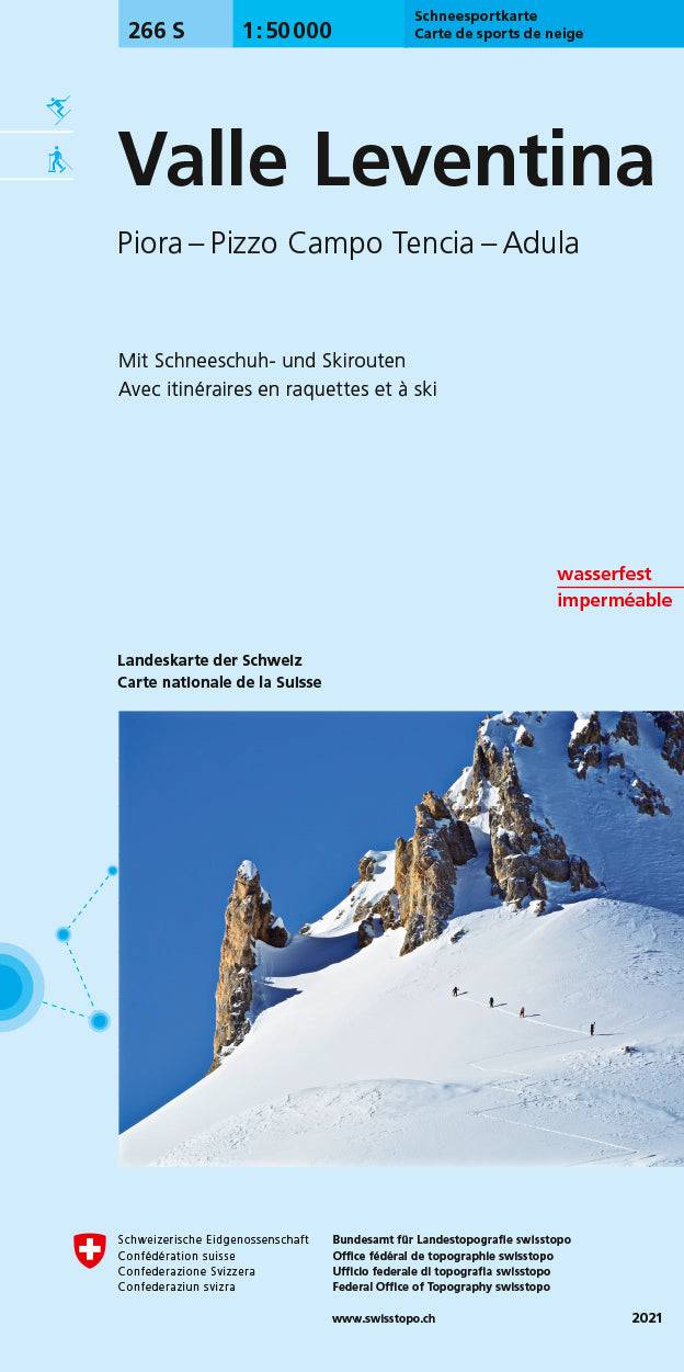 Swisstopo | 266S Valle Leventina Schneesportkarte - • WEBER VERLAG