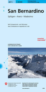 Swisstopo | 267S San Bernardino Schneesportkarte - • WEBER VERLAG