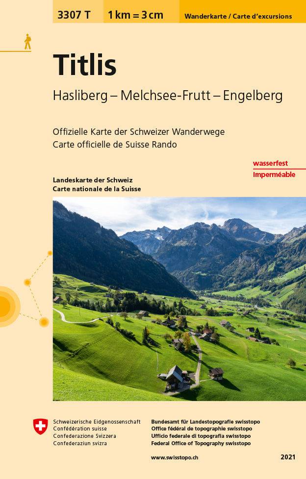 Swisstopo | 3307T Titlis Wanderkarte - • WEBER VERLAG