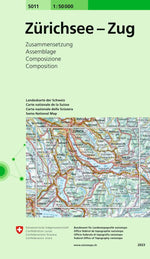 Swisstopo | 5011 Zürichsee - Zug - • WEBER VERLAG
