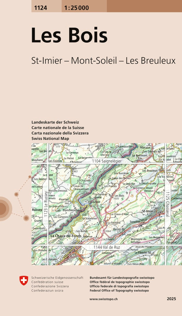 Swisstopo | 1124 Les Bois - • WEBER VERLAG