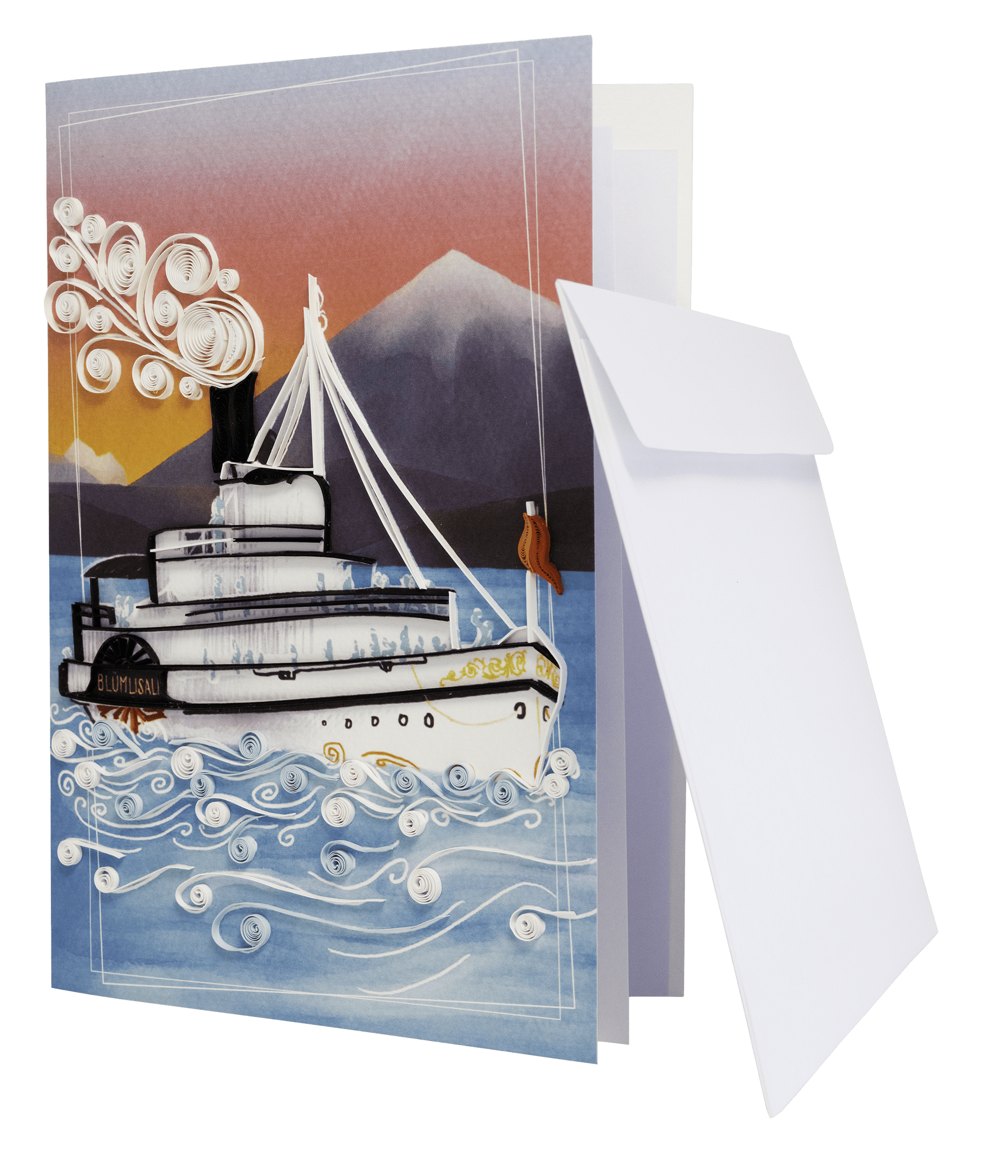 Paper-Quilling-Karte Dampfschiff Blümlisalp - • WEBER VERLAG