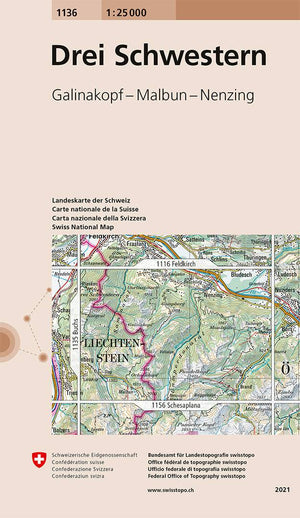 Swisstopo | 1136 Drei Schwestern - • WEBER VERLAG