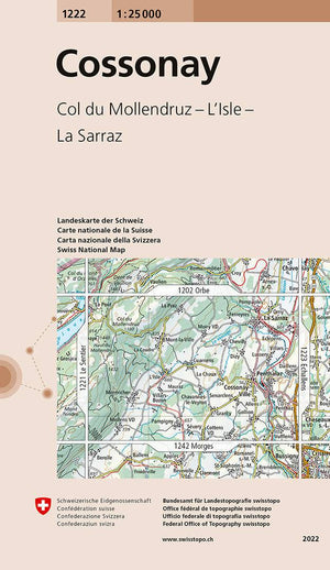 Swisstopo | 1222 Cossonay - • WEBER VERLAG