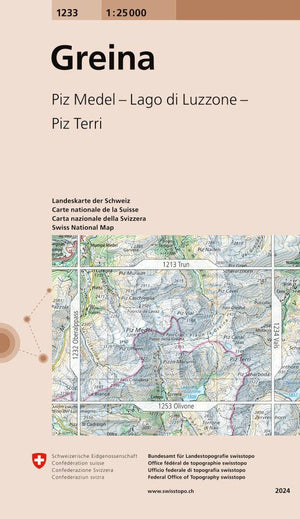 Swisstopo | 1233 Greina - • WEBER VERLAG