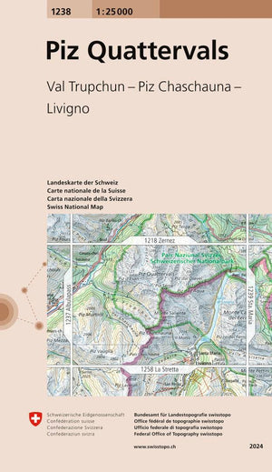 Swisstopo | 1238 Piz Quattervals - • WEBER VERLAG