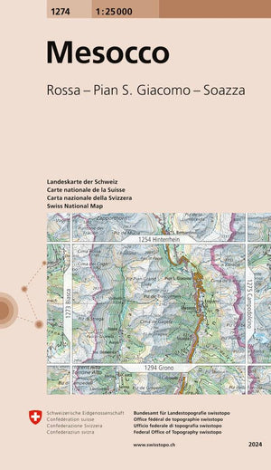 Swisstopo | 1274 Mesocco - • WEBER VERLAG