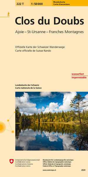 Swisstopo | 222T Clos du Doubs Wanderkarte - • WEBER VERLAG