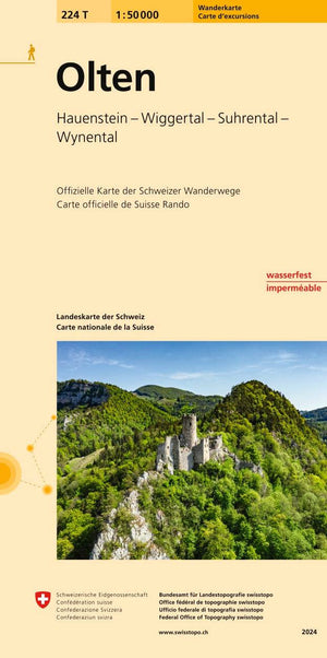 Swisstopo | 224T Olten Wanderkarte - • WEBER VERLAG