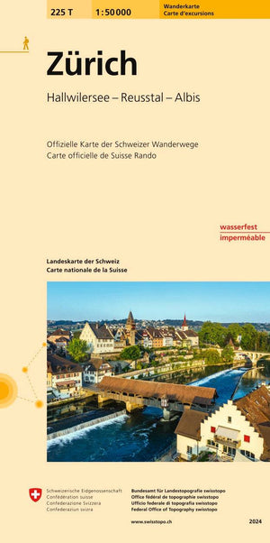 Swisstopo | 225T Zürich Wanderkarte - • WEBER VERLAG