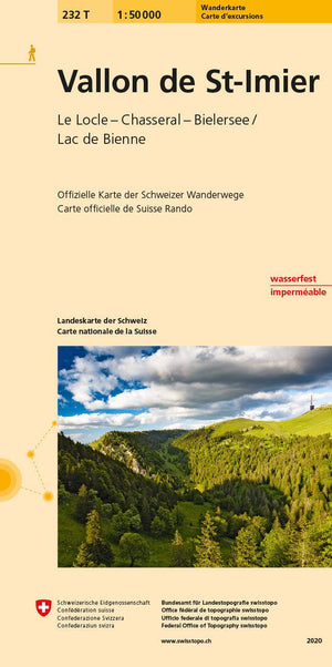 Swisstopo | 232T Vallon de St-Imier Carte d'excursions - • WEBER VERLAG
