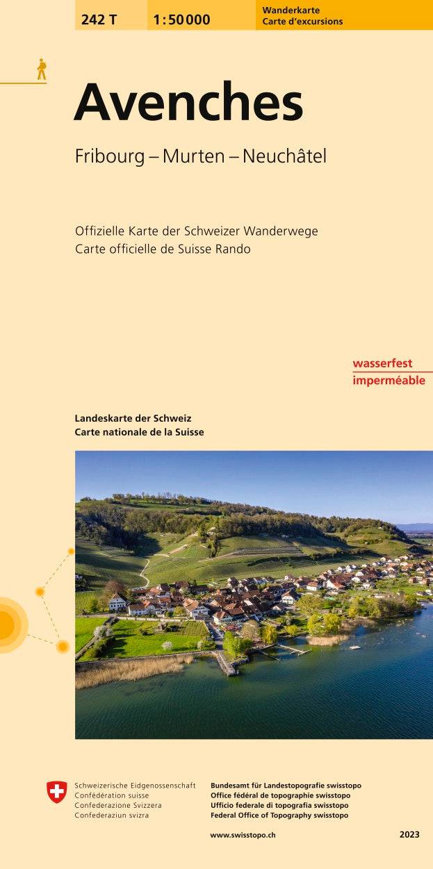 Swisstopo | 242T Avenches Wanderkarte - • WEBER VERLAG