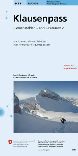 Swisstopo | 246S Klausenpass Schneesportkarte - • WEBER VERLAG