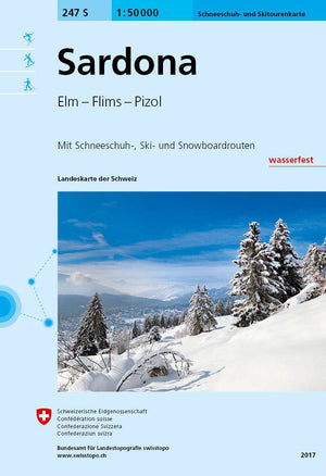 Swisstopo | 247S Sardona Schneesportkarte - • WEBER VERLAG