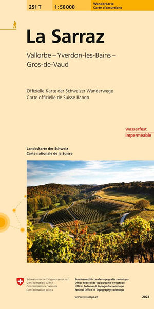 Swisstopo | 251T La Sarraz Wanderkarte - • WEBER VERLAG