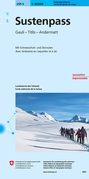 Swisstopo | 255S Sustenpass Schneesportkarte - • WEBER VERLAG