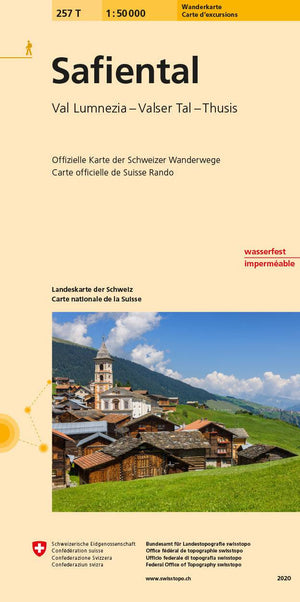 Swisstopo | 257T Safiental Wanderkarte - • WEBER VERLAG