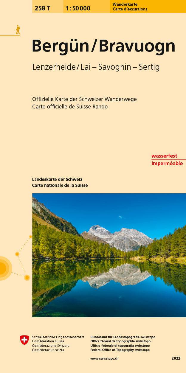 Swisstopo | 258T Bergün / Bravuogn Wanderkarte - • WEBER VERLAG