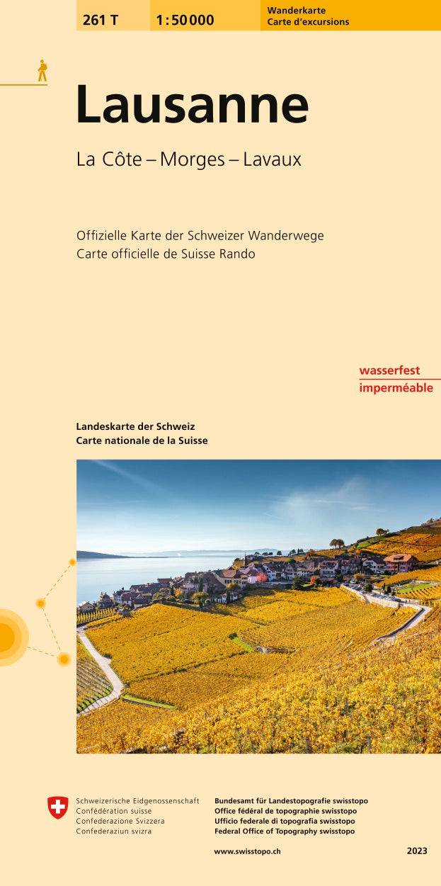 Swisstopo | 261T Lausanne Wanderkarte - • WEBER VERLAG