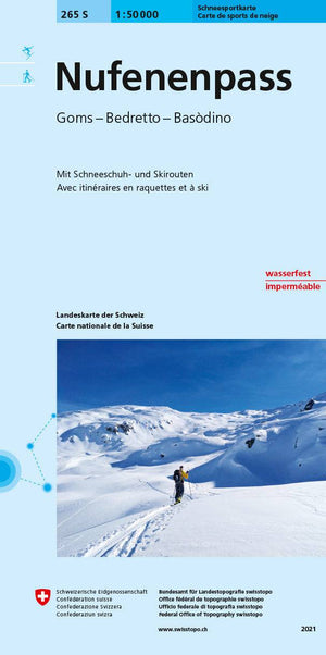 Swisstopo | 265S Nufenenpass Schneesportkarte - • WEBER VERLAG