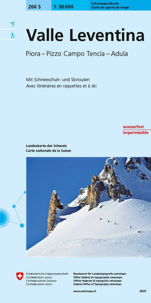 Swisstopo | 266S Valle Leventina Schneesportkarte - • WEBER VERLAG
