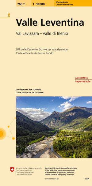 Swisstopo | 266T Valle Leventina Wanderkarte - • WEBER VERLAG