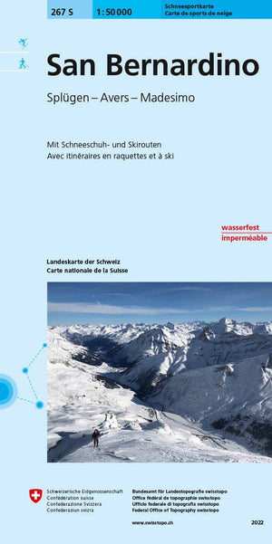 Swisstopo | 267S San Bernardino Schneesportkarte - • WEBER VERLAG