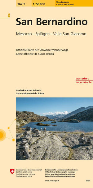 Swisstopo | 267T San Bernardino Wanderkarte - • WEBER VERLAG
