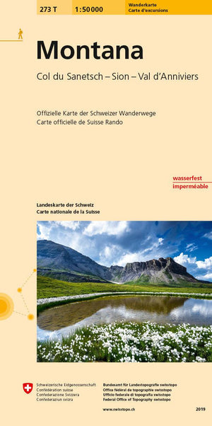 Swisstopo | 273T Montana Wanderkarte - • WEBER VERLAG