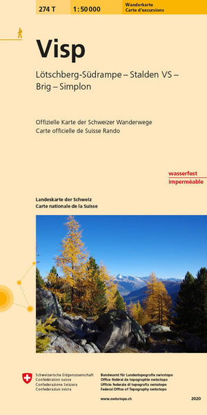 Swisstopo | 274T Visp Wanderkarte - • WEBER VERLAG