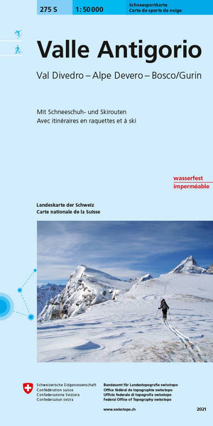 Swisstopo | 275S Valle Antigorio Schneesportkarte - • WEBER VERLAG