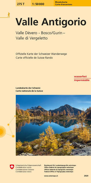 Swisstopo | 275T Valle Antigorio Wanderkarte - • WEBER VERLAG