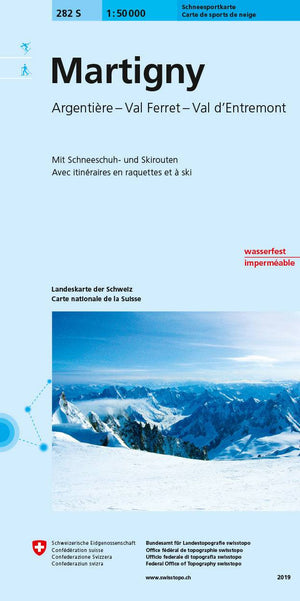 Swisstopo | 282S Martigny Schneesportkarte - • WEBER VERLAG