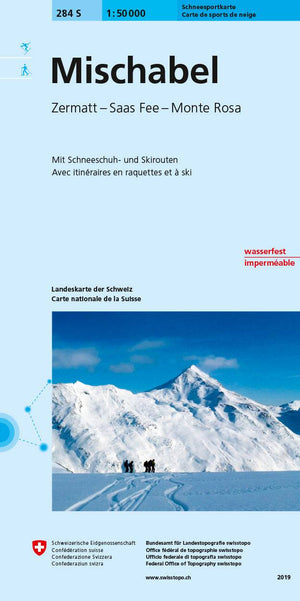 Swisstopo | 284S Mischabel Schneesportkarte - • WEBER VERLAG