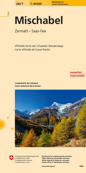 Swisstopo | 284T Mischabel Wanderkarte - • WEBER VERLAG