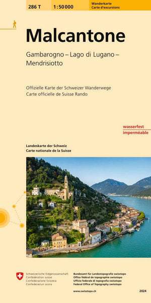 Swisstopo | 286T Malcantone Wanderkarte - • WEBER VERLAG