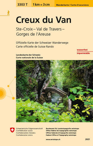 Swisstopo | 3303T Creux du Van Wanderkarte - • WEBER VERLAG
