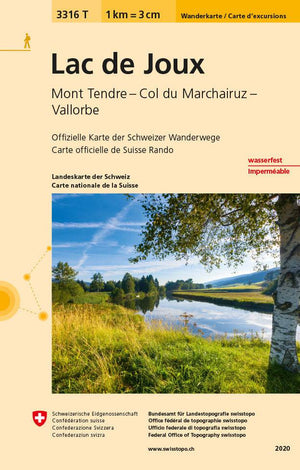 Swisstopo | 3316T Lac de Joux Carte d'excursions - • WEBER VERLAG