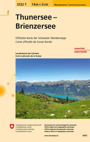 Swisstopo | 3322T Thunersee - Brienzersee Wanderkarte - • WEBER VERLAG