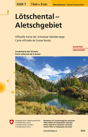 Swisstopo | 3324T Lötschental - Aletschgebiet Wanderkarte - • WEBER VERLAG