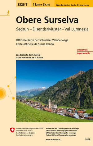Swisstopo | 3326T Obere Surselva Wanderkarte - • WEBER VERLAG