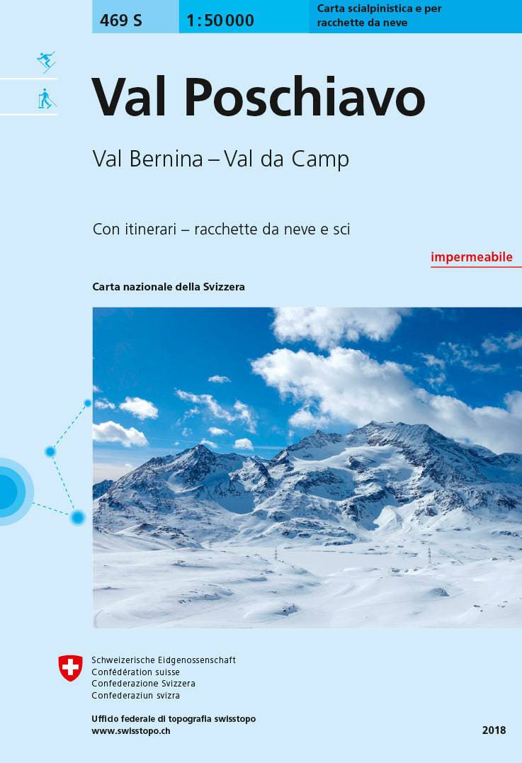 Swisstopo | 469S Val Poschiavo Schneesportkarte - • WEBER VERLAG