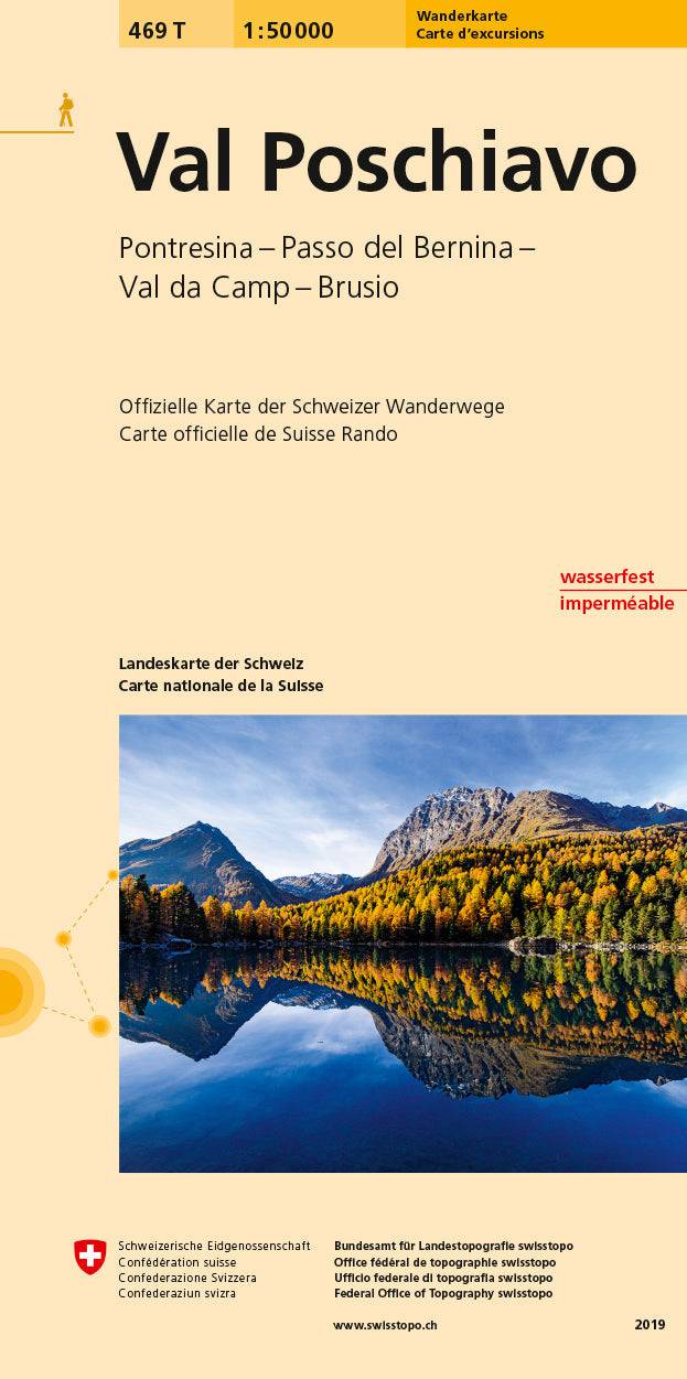 Swisstopo | 469T Val Poschiavo Wanderkarte - • WEBER VERLAG