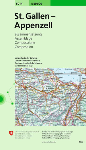 Swisstopo | 5014 St. Gallen - Appenzell - • WEBER VERLAG
