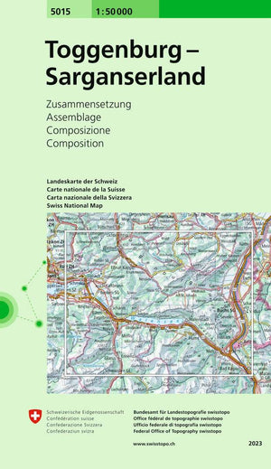 Swisstopo | 5015 Toggenburg - Sarganserland - • WEBER VERLAG