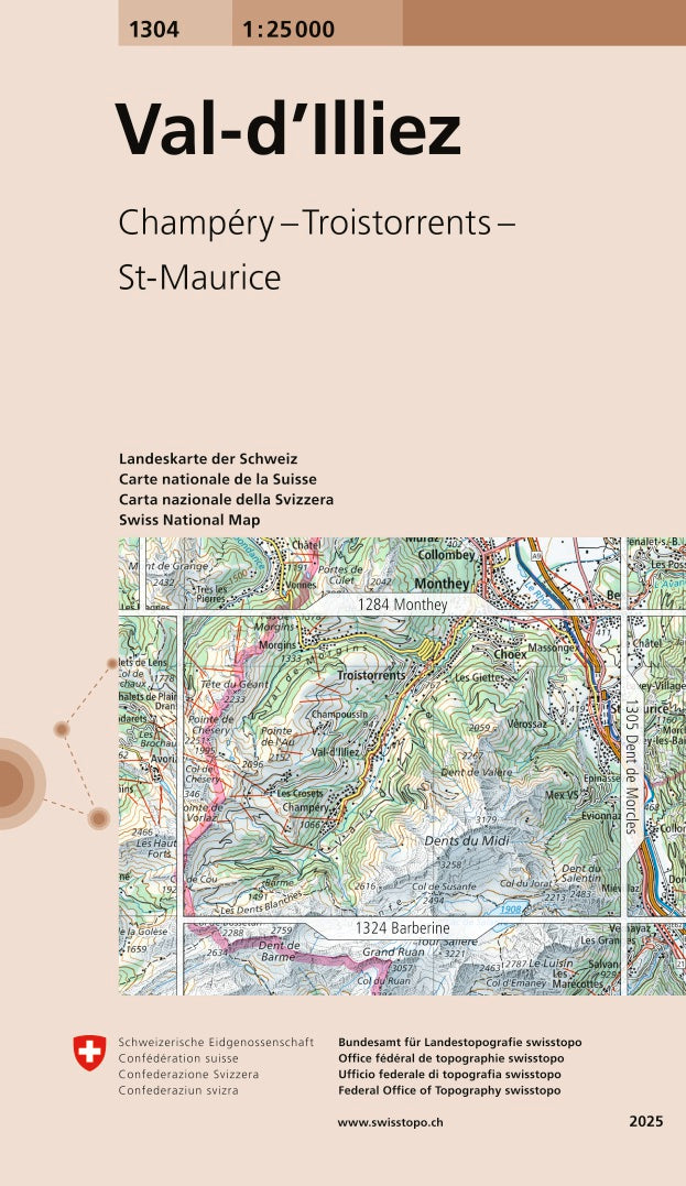 Swisstopo | 1304 Val-d'Illiez - • WEBER VERLAG